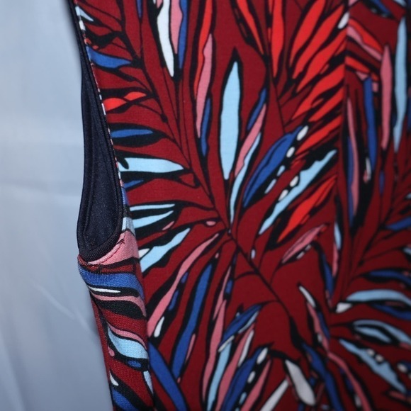 Lands End Sheath Dress Keyhole Bodice Womens Size 0 Back Zip Multicolor Heavywt - Picture 9 of 11